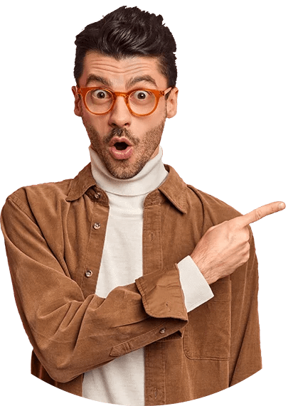 A surorised european guy keeps mouth opened from won